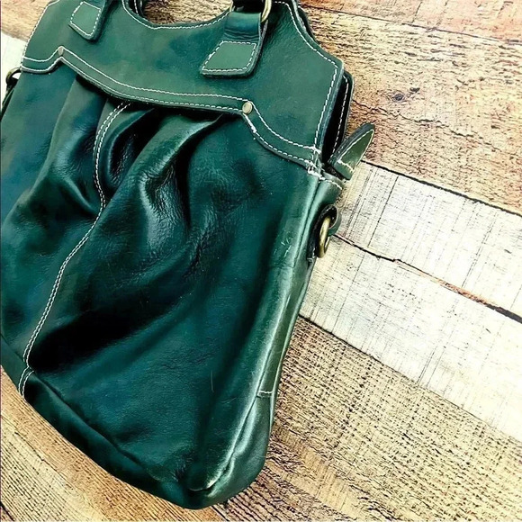 Patricia Nash Napoli Hunter Green Leather Purse - Picture 4 of 12